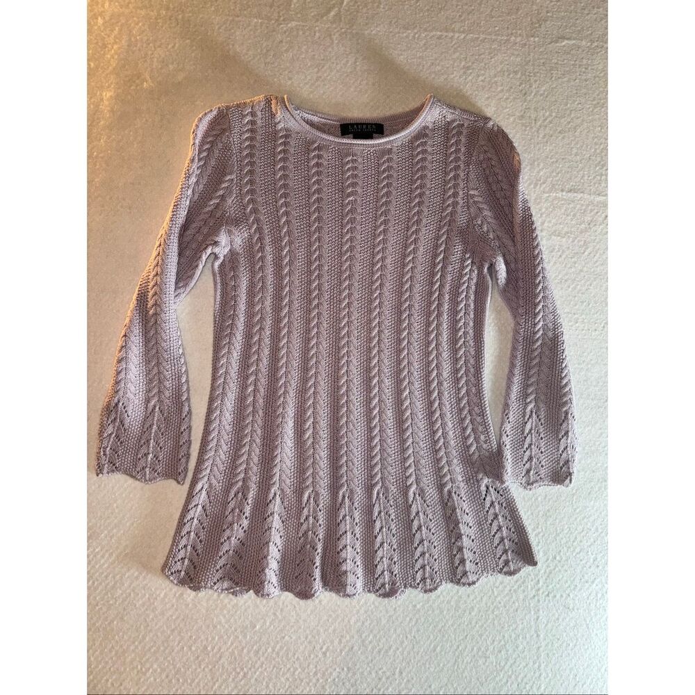 Lauren Ralph Lauren‎ Silk Cable Knit Shirt